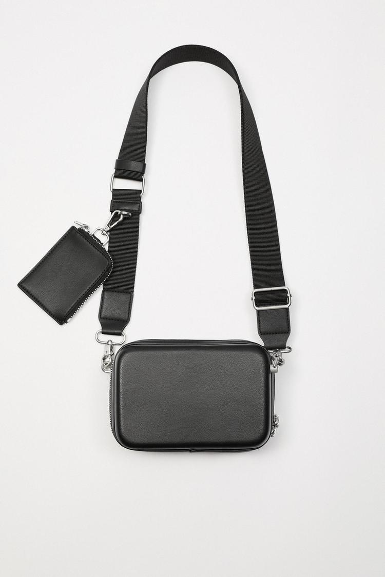 RIGID MINI DUO CROSSBODY BAG Black ZARA Spain